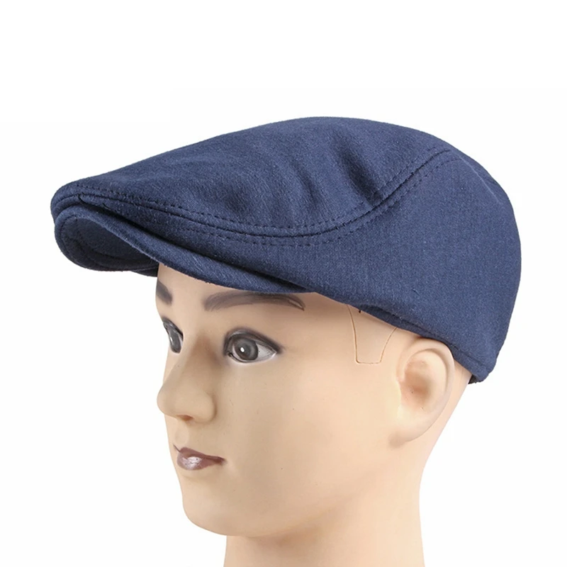 Berretto in puro cotone tinta unita Soft Top Casual cappello da strillone Retro Art Cap