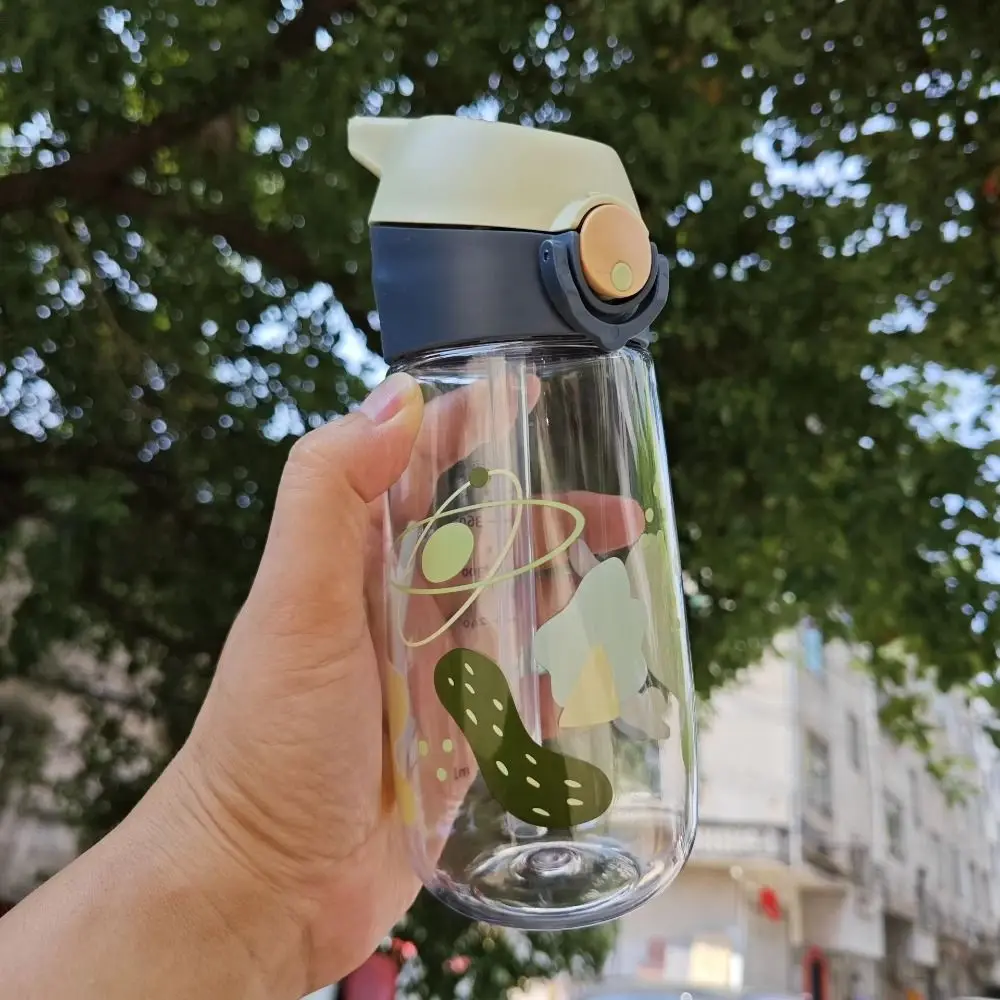 

Cute With Straw 500ML Water Bottles High-capacity Leak-proof Safe Straw Cup Easy To Clean Transparent Drinking Cup Student