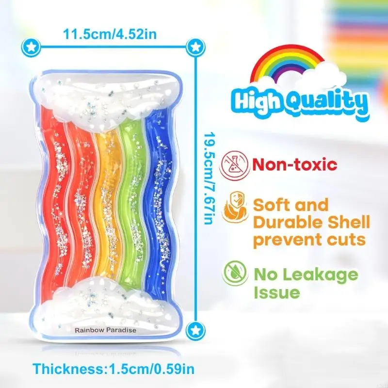 Rainbow Color Sensory Squeezable Toy For Toddler Fine Motor Skill Training Relax A2UB