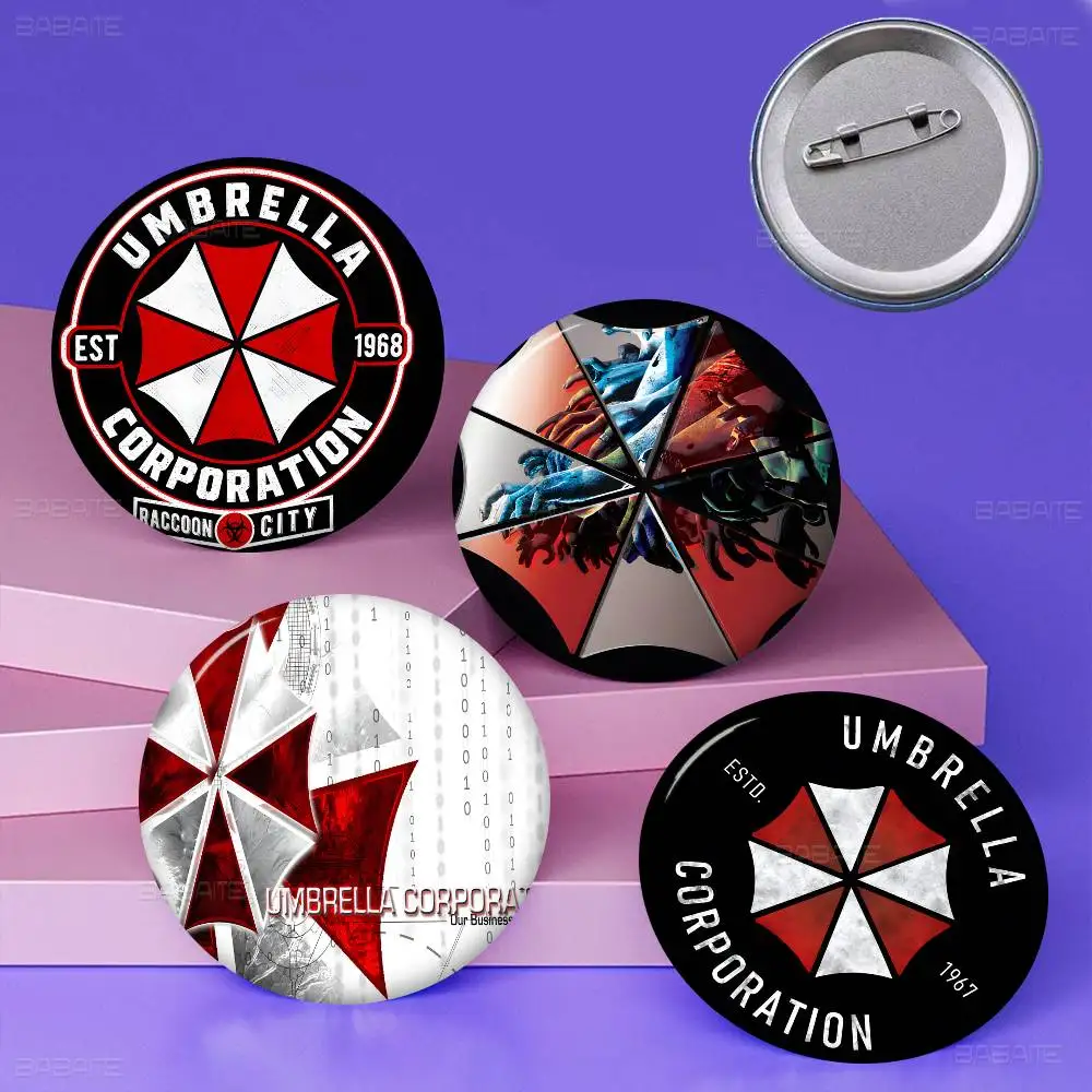 R-Resident Evil Photo Brooches Creative Round Badge Gifts Pins 32/44/58mm