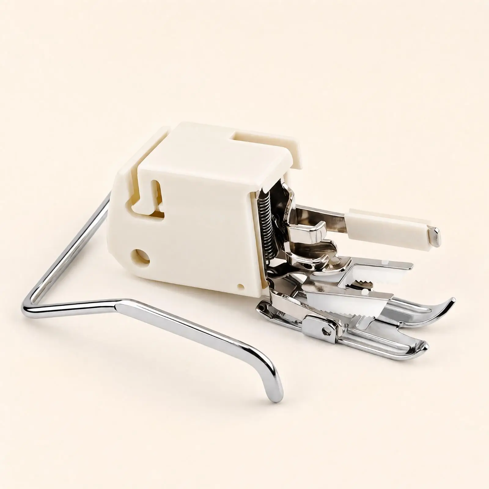 Sewing Machine Walking Foot Tool with Alignment Guide and Metal Rod for Controlled Fabric Movement Quilting Leather Sewing Aid