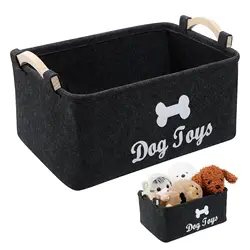 1Pc Foldable Laundry Basket Fabric Storage Basket Pet Toy Boxes Felt Sundries Basket Toy Storage Baskets Foldable Storage Bin