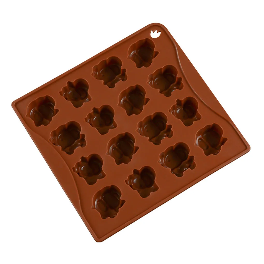 16 Cavity Gummy Cartoon Animal Ice Cube Cake Mould Silicone Pudding Baking Candy Cookies Mold