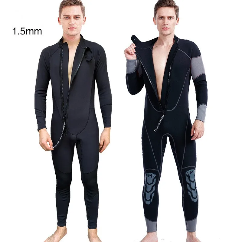 

1.5MM Men Full Body Neoprene Surfing Front Zip Kayaking WetSuit Scuba UnderWater Hunting Snorkeling Swim Spearfish Diving Suit