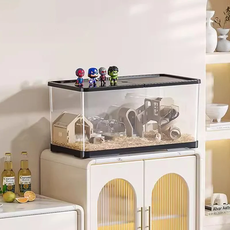 

Клетка для хомяка, большой резервуар для разведения грызунов, морская свинка, прозрачные резервуары для защиты от падения, комнатная клетка для хомяков, кроликов, сидения