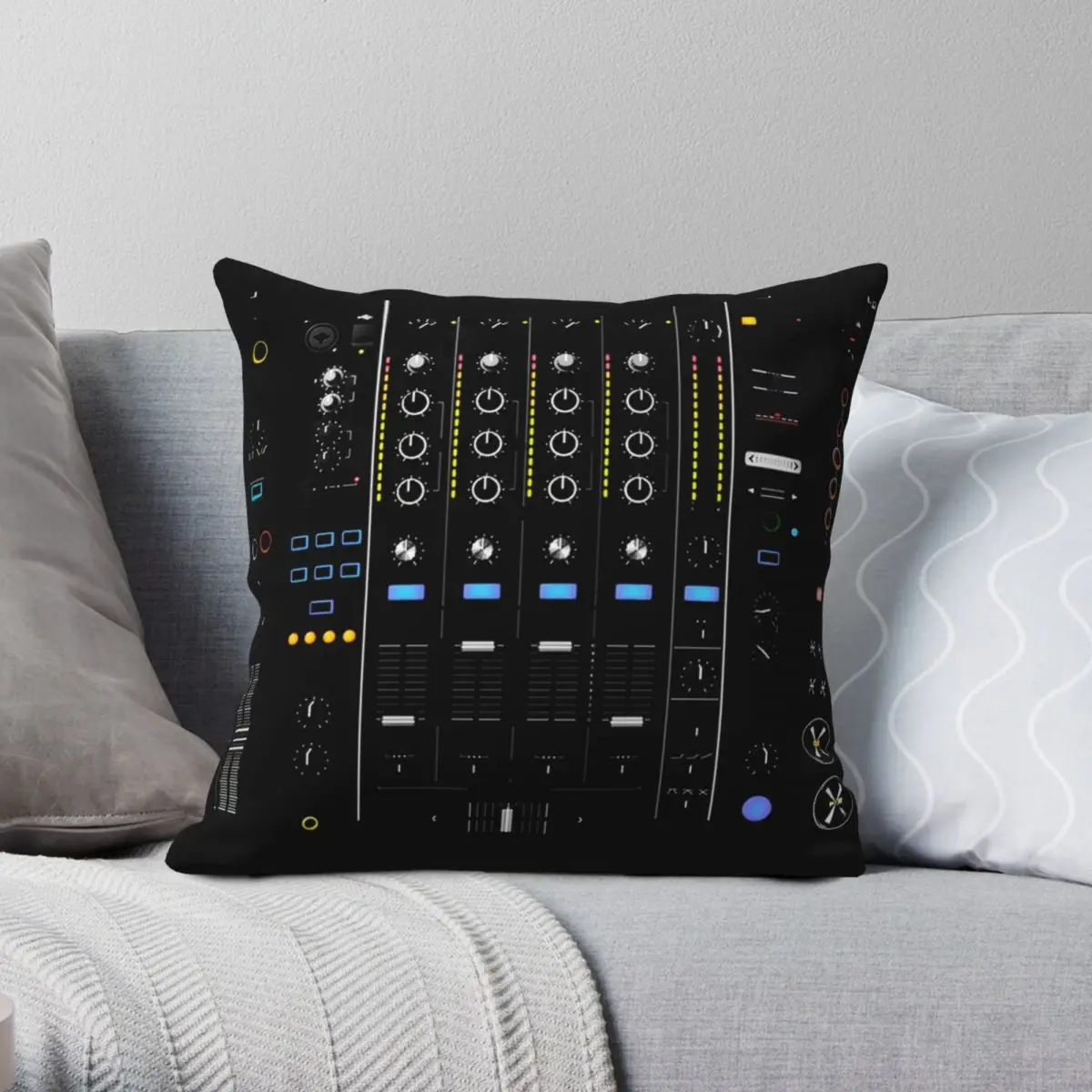 Pioneer-CDJ Rave Quadrado Poliéster Linho Veludo Fronha, Creative Zip Decoração, Lance Fronha, Sofá Seater, Capa de Almofada