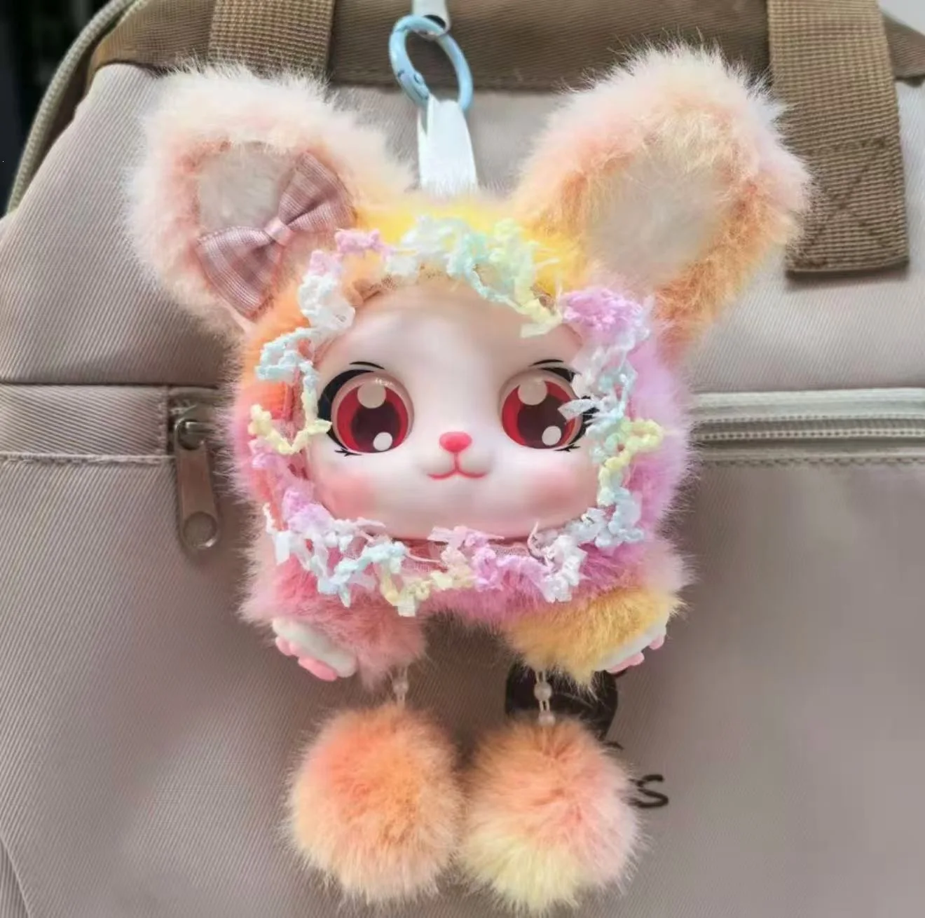 Cute Cat‑Ear Plush Figurine Desktop Statue Home Decor Ornament Bag Charm Keychain Soft Stuffed Doll Shelf Display Holiday Gift