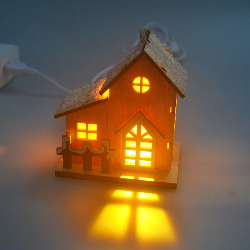USB Night Lights Christmas DIY Small Village House Night Lamp 5V USB plug Indoor Hanging Lanterns Festive Party Decoration