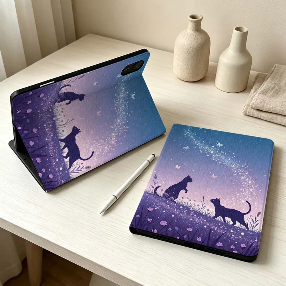 Art Starry Cat Pattern For Xiaomi Mi 8 7 6 5 Mini Ultra Pro Redmi Pad Pro SE 2 Poco Pad Soft Pen Tray Tablet Case