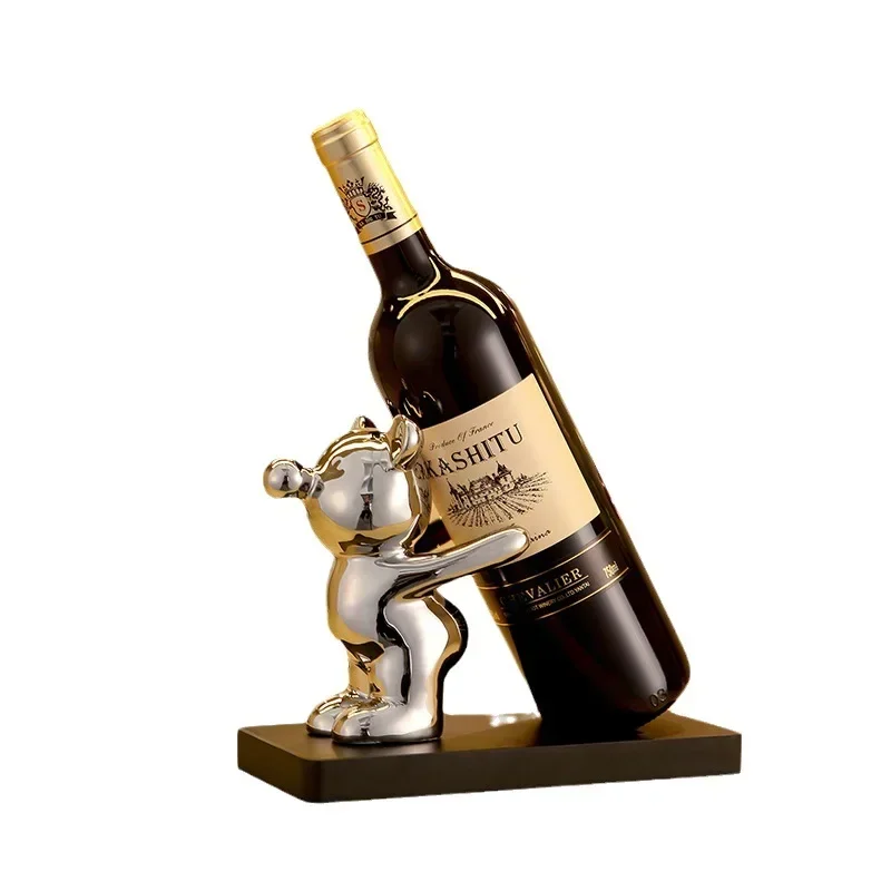 Ceramic Bubble Bear Wine Bottle Holder Countertop Storage Stand for Wedding Party Home Decor تحف كبيره للمنزل