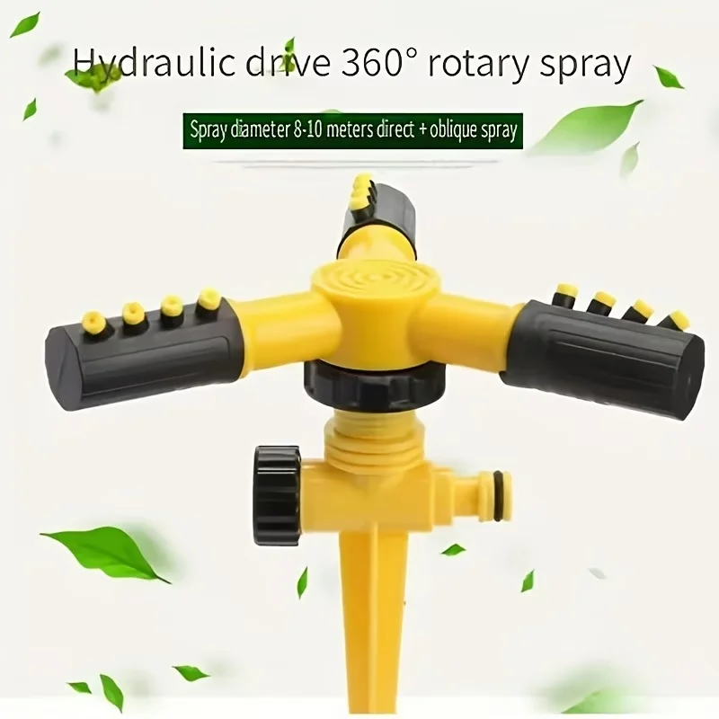 1pc 360-Degree Spinning Sprinkler Automatic Rotation Watering Nozzle For Gardening Lawn Irrigation Gardening Accessories