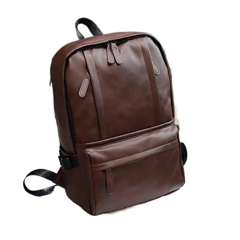 

Waterproof PU Leather Backpacks SchoolBag Men's pack Fit 14 Inch Laptop Travel Bags High Capacity