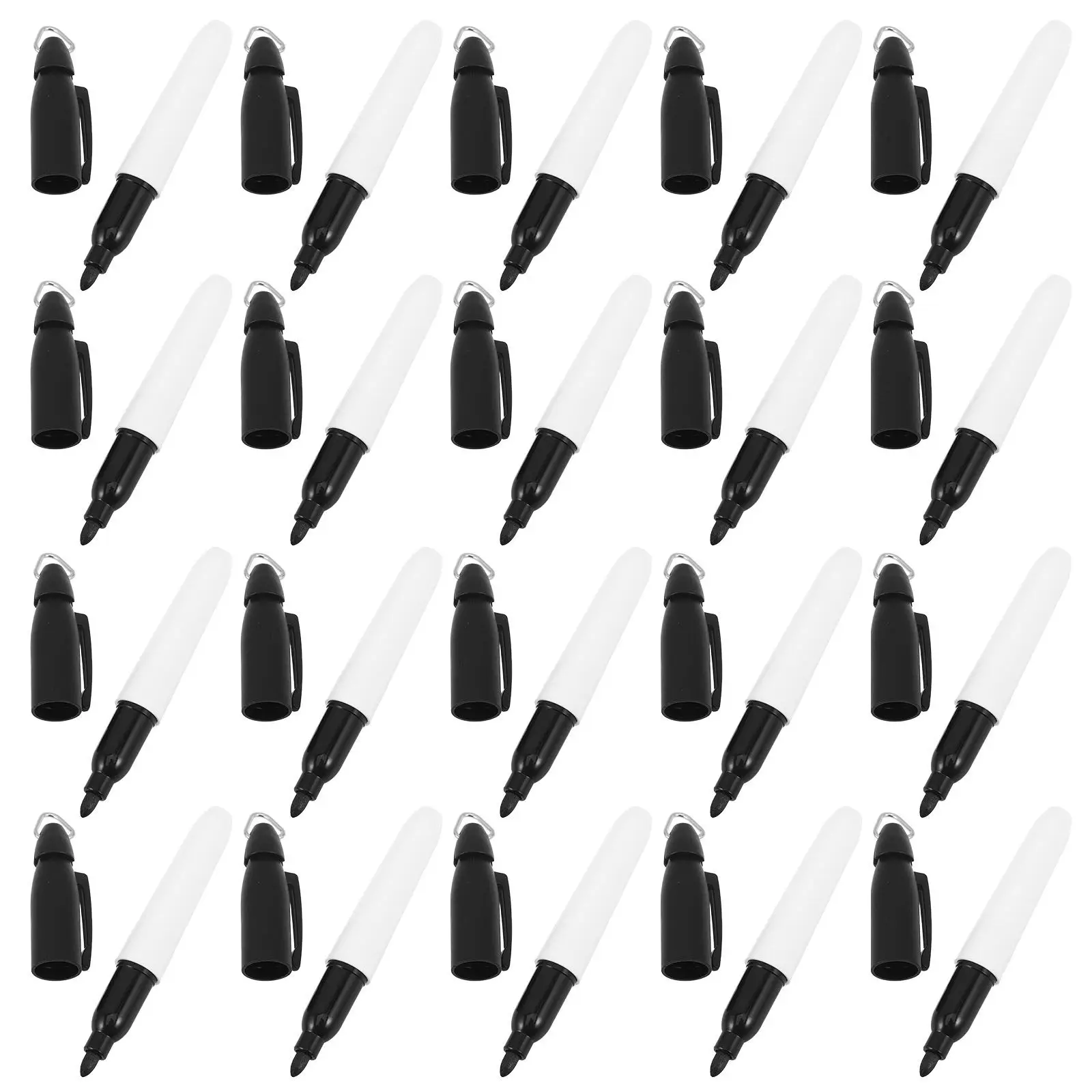 50 mini marqueurs permanents noirs avec clip triangulaire, stylo de marquage de balles de golf, marqueurs de dessin portables, stylo marqueur pour dessin de lignes de golf