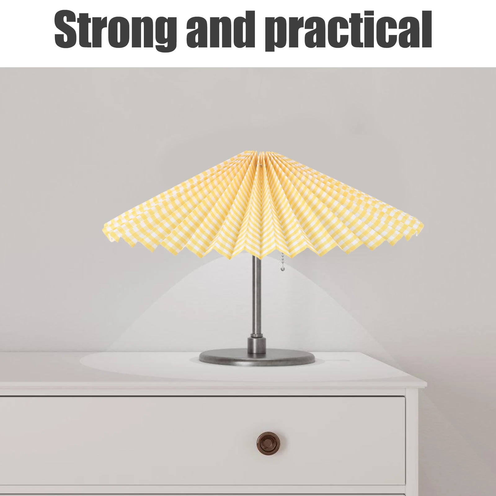 

Pleated Fabric Lampshade Cover Replacement Rotatable Iron Frame for Desk Bedside Table Floor Light Shades Small