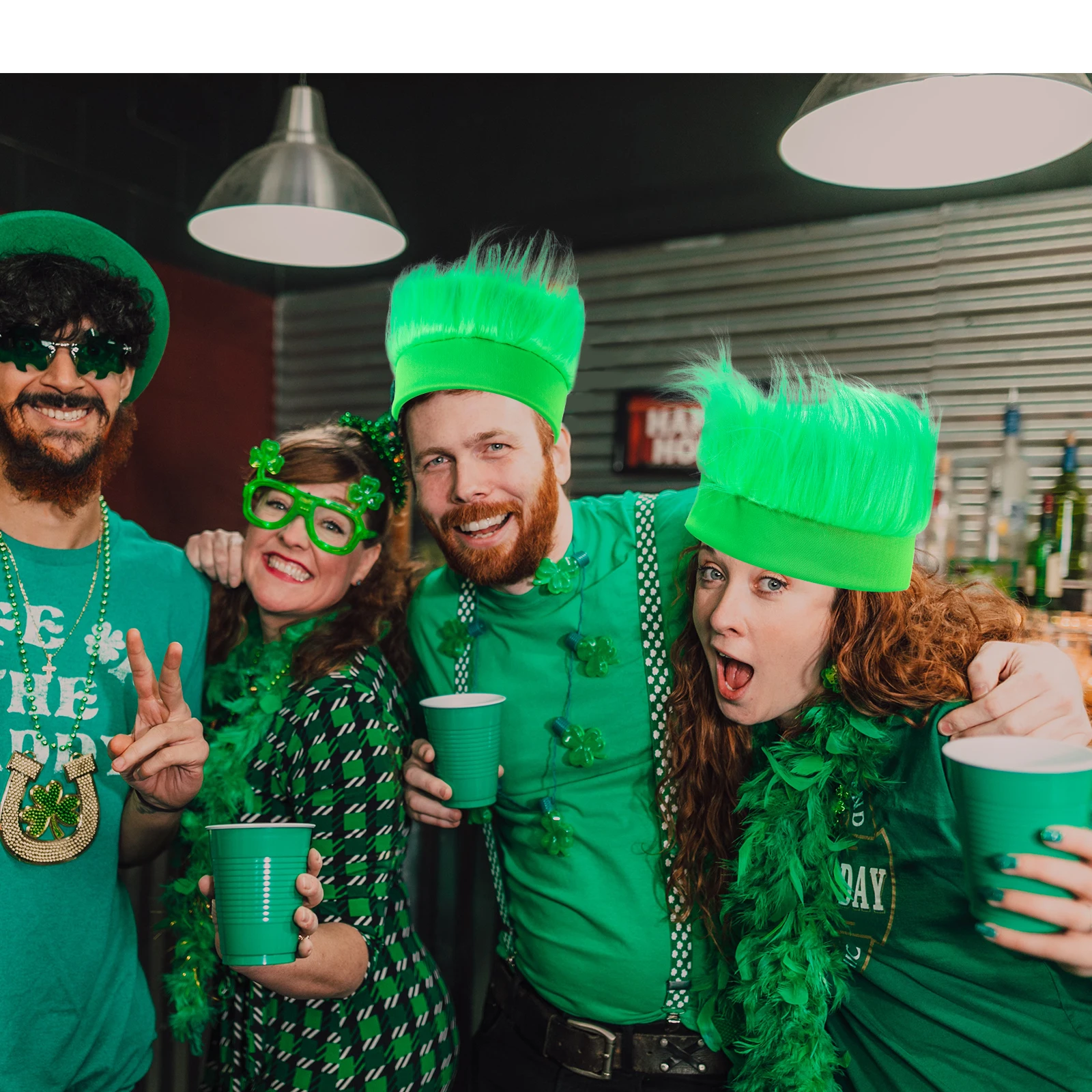 

2pcs Green Irish Beanie Hats for Men St Patricks Day Party Decoration Photo Prop Festive Breath Celebration Event