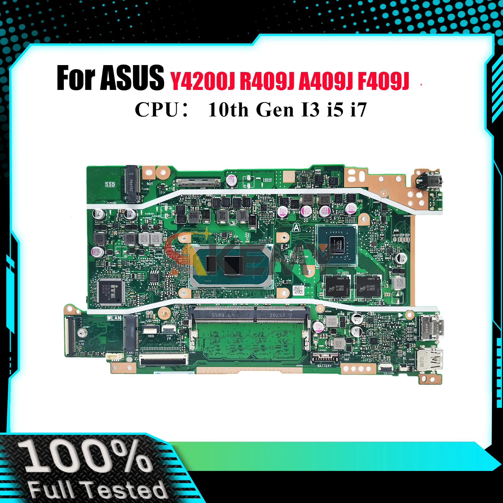 

X409JP Laptop Motherboard For ASUS A409J P1510CJA Y4200J X409JB X409J R409J F409J X409JP F509J A509J Mainboard 10th Gen I3 i5 i7