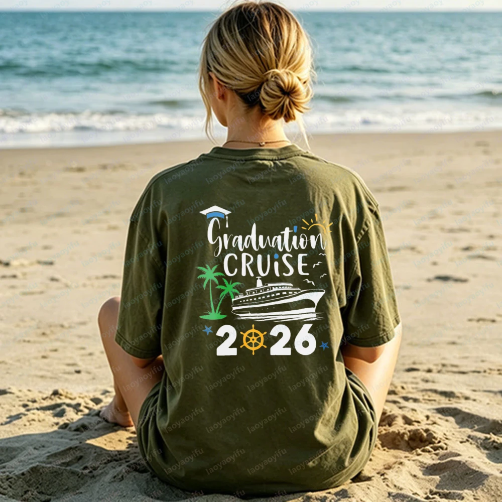 Graduation Cruise 2026 T-shirt Senior Trip Cruise Class of 2026 Graduation Tees Family Vacation Tops Ship Boat Vacation Tshirts