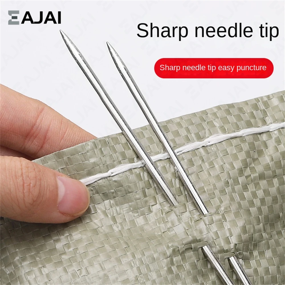 Eajai 5Pcs Silver Tone Steel Hand Long Sewing Needles 25cm /32cm Long agulhas Pinas Set