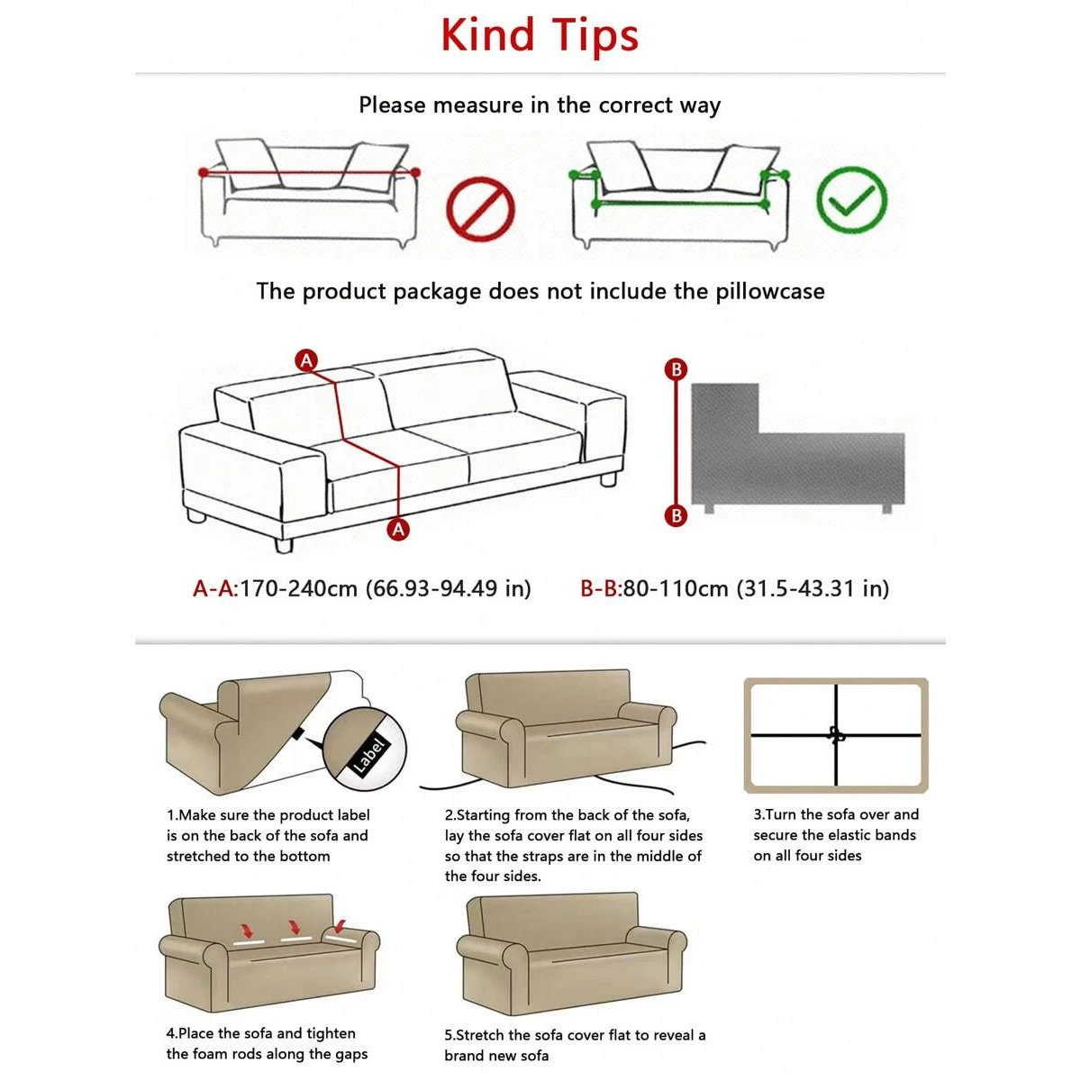 1pc Elastic Sofa Slipcover Non-slip Sofa Cover Adjustable Couch Covers  Furniture Protector for Bedroom Living Room Home Decor