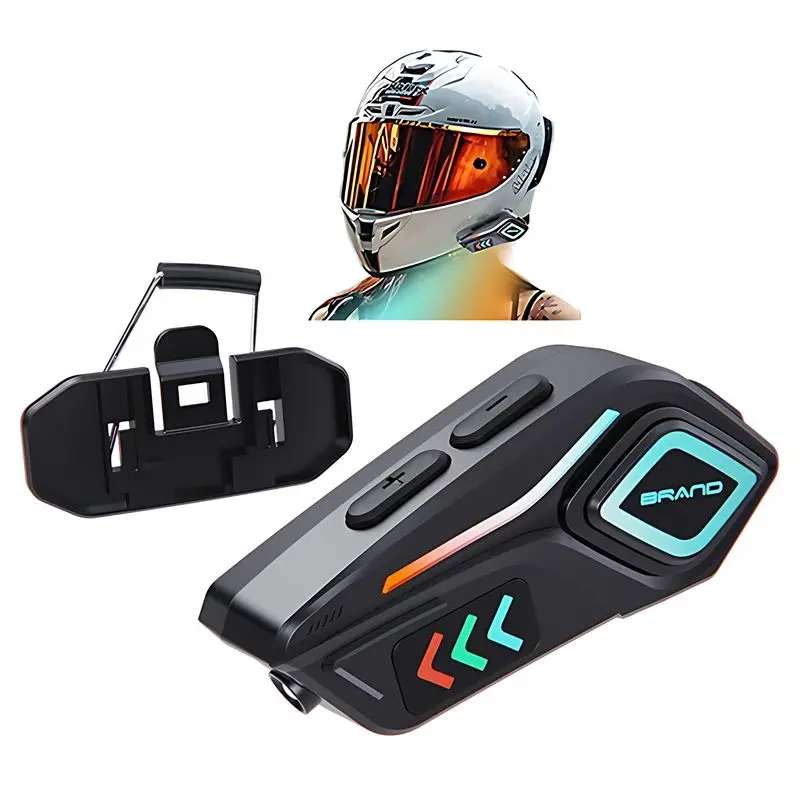 

Беспроводная гарнитура-вкладыш для мотоциклетного шлема для BT 5,4, водонепроницаемые наушники TWS с длительным сроком службы и RGB-подсветкой для езды