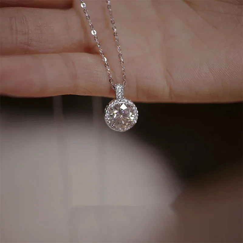 Collar de circón brillante de Plata de Ley 925, cadena de clavícula con temperamento a la moda para mujer, regalo de cumpleaños, joyería lujosa