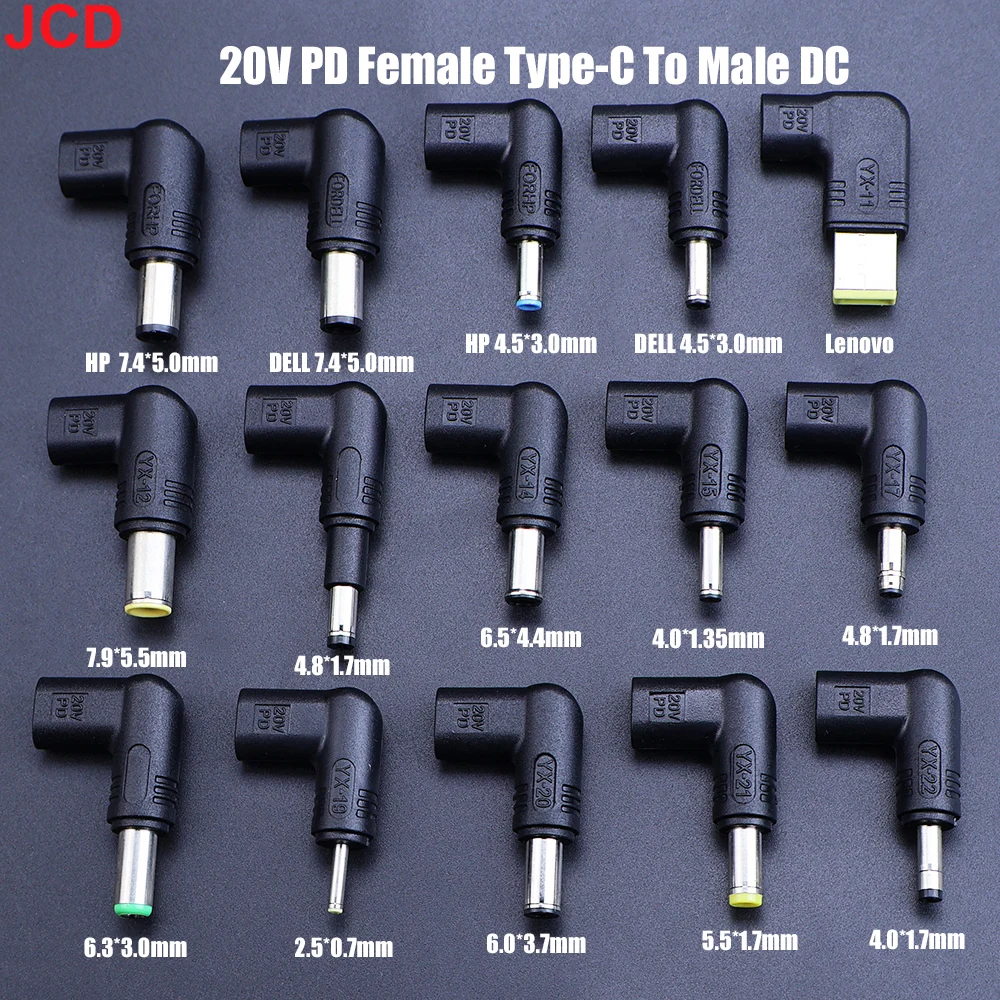 20V100W Laptop Power Adapter Connector DC Plug USB Type C Female To DC Male Jack Converter For Hp Dell Asus Acer Lenovo Notebook