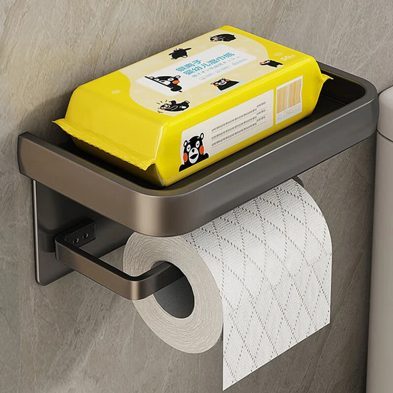Aluminum Alloy Toilet Paper Holder Tissue Rack Bathroom Tissue Holder for Bathroom Storage Shelf Bathroom Accessories image 6