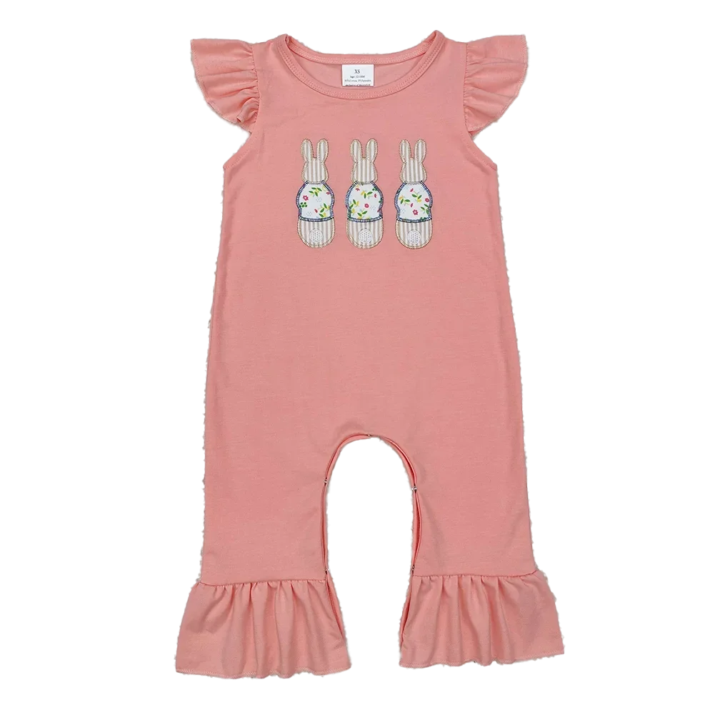 

Baby Infant Girls Easter Rabbits Pink Rompers