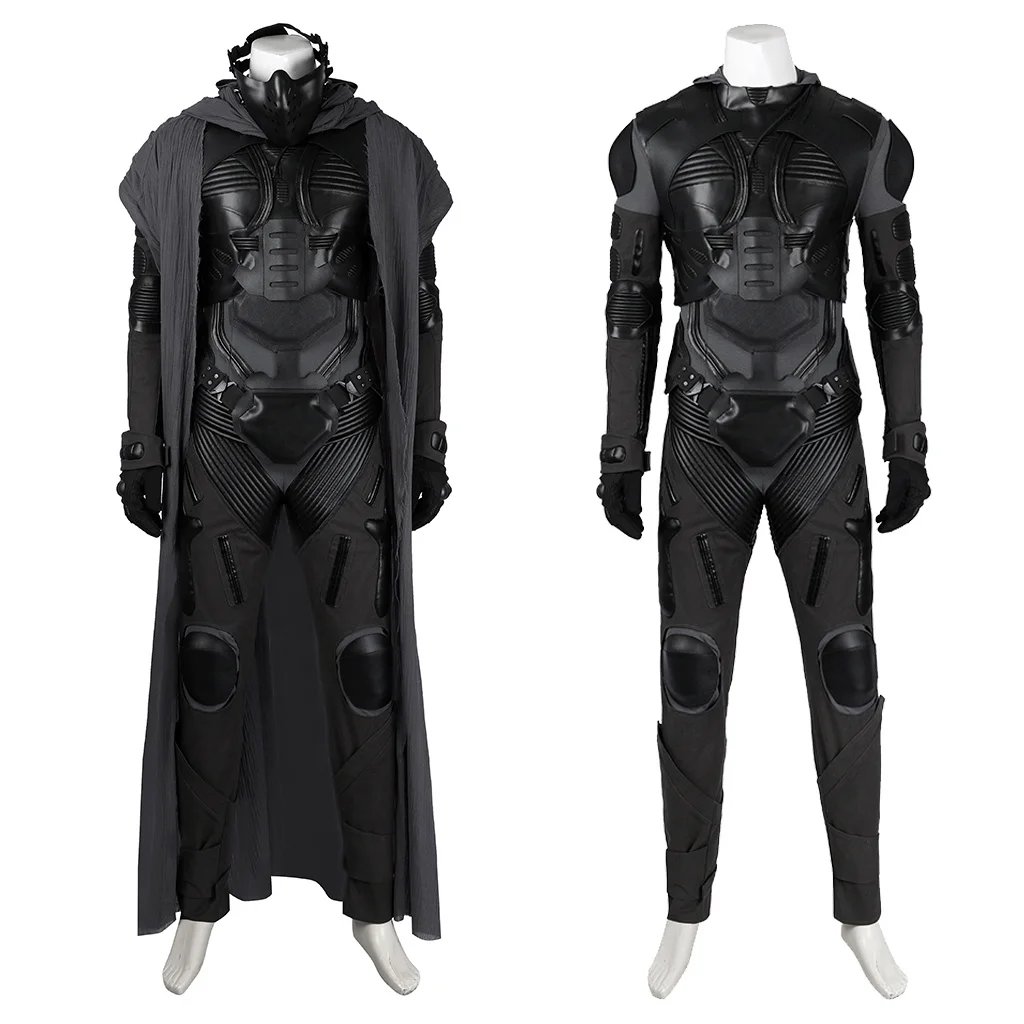 Adult Men Paul Cosplay Atreides Cotume Black Uniform With Mask Full Set Fantasia Roleplay Halloween Party Suit Custom Made