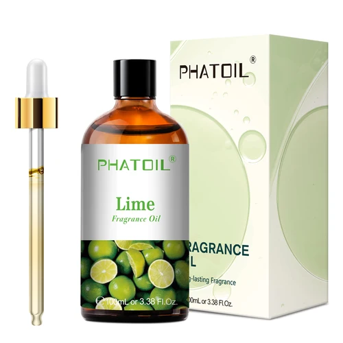 Imagen 2 del producto PHATOIL 100ml aceite aromaterapia con cuentagotas de vidrio lima coco fresa cereza sandía limón Mango aceites aromáticos
