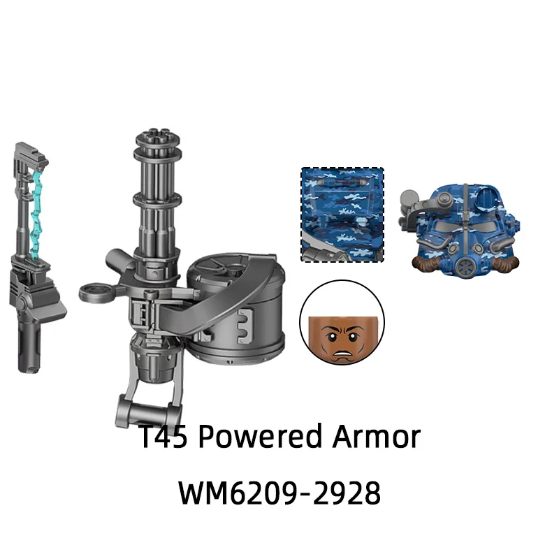 WM6209 폴아웃 T45 파워드 아머 모델 블록 MOC 브릭 세트 선물 장난감