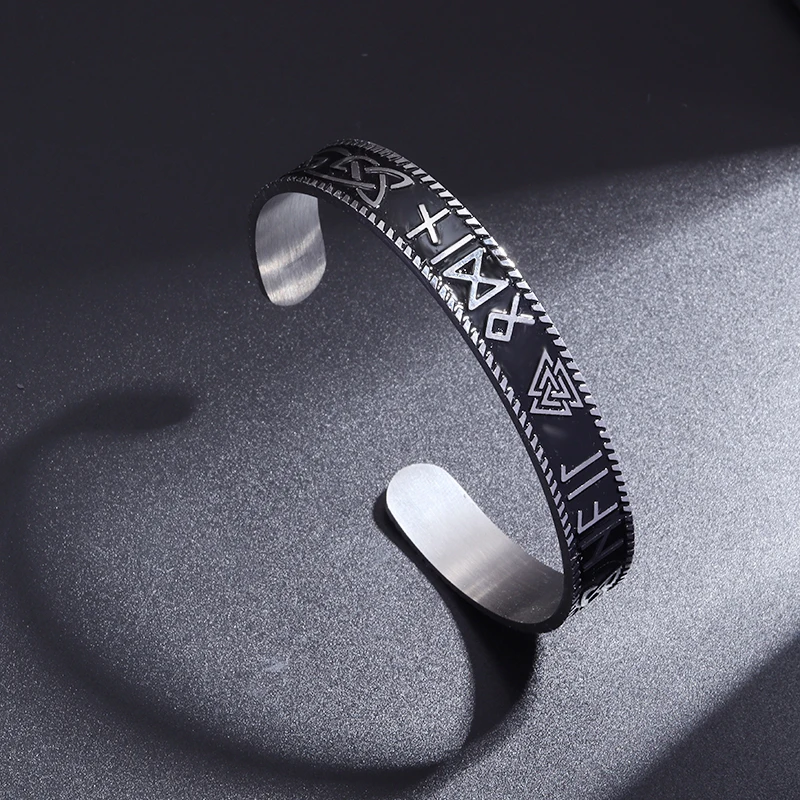 Creative Nordic Celtic Classic Versatile Rune Stainless Steel Bracelet for Men and Women Personality Amulet Jewelry Gift