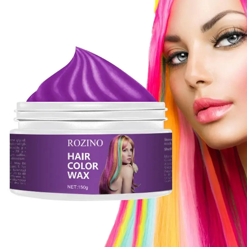 

Hair Wax Color Unisex Temporary Hair Color Wax Mud Red Purple Grey Brown Black White Natural Instant Hair Color Cream For DIY