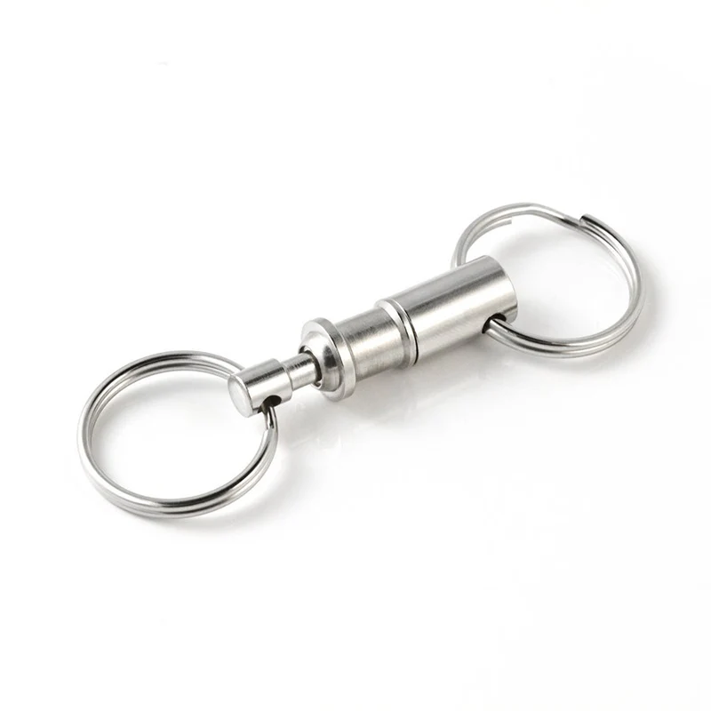 1PC Convenient Detachable Key Chains Removable Pull Apart Quick Release Keyrings Removable Double Split Rings Snap Lock Holder