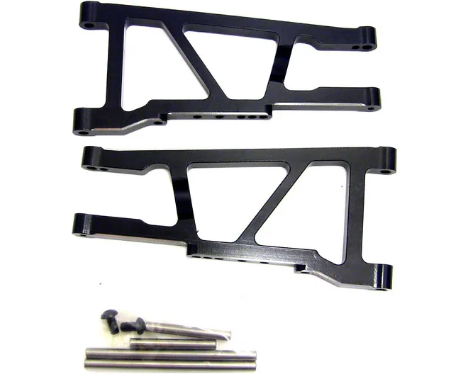 Hot Racing SLF5501 Black CNC Aluminum Lower A-Arms Front Rear for 1/10 Traxxas Slash 4X4 Rustler 4X4 LCG XO-1