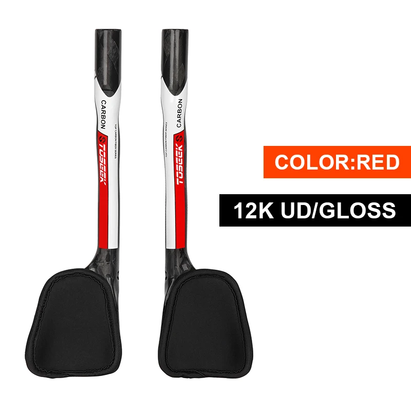 TOSEEK Carbon Faser Rennrad Rest Entspannen TT Lenker MTB Road Fahrrad Rennen mit Schwamm Ellenbogen Pad Fahrrad Zubehör Pad Rest