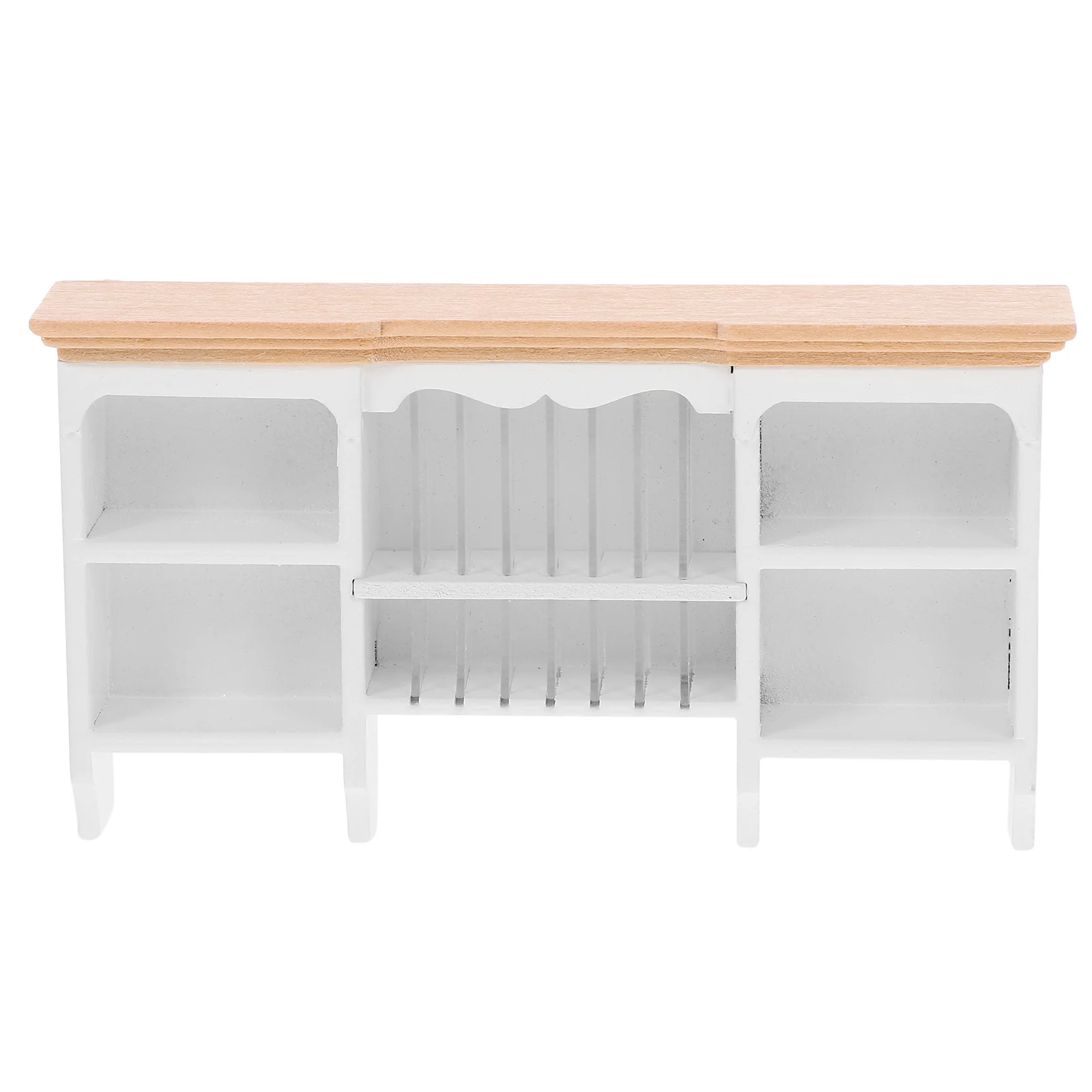 House Rack Mini Furniture Supply Display Cabinet Toy Decorative Tiny Wooden Miniature Accessory Kitchen Cabinets