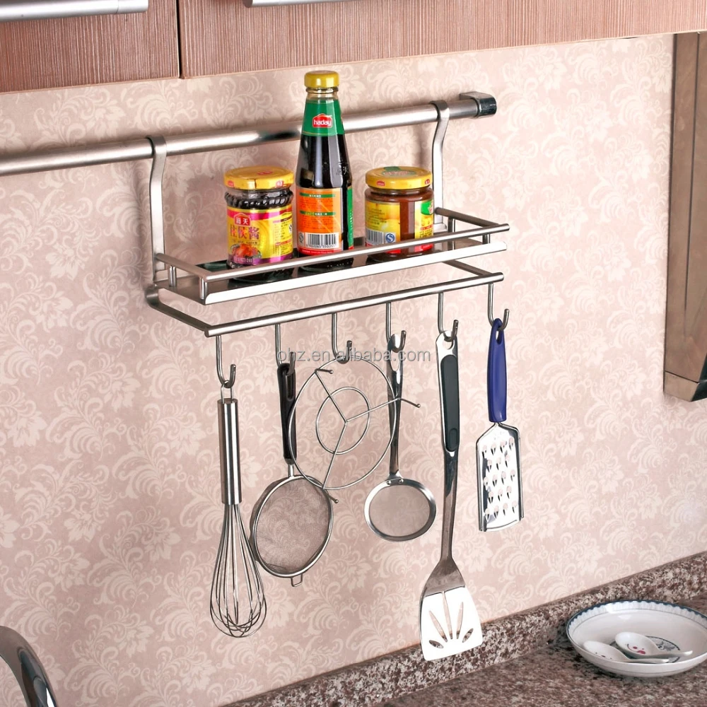 

Wall mounted stainless steel kitchen utensil holder 334