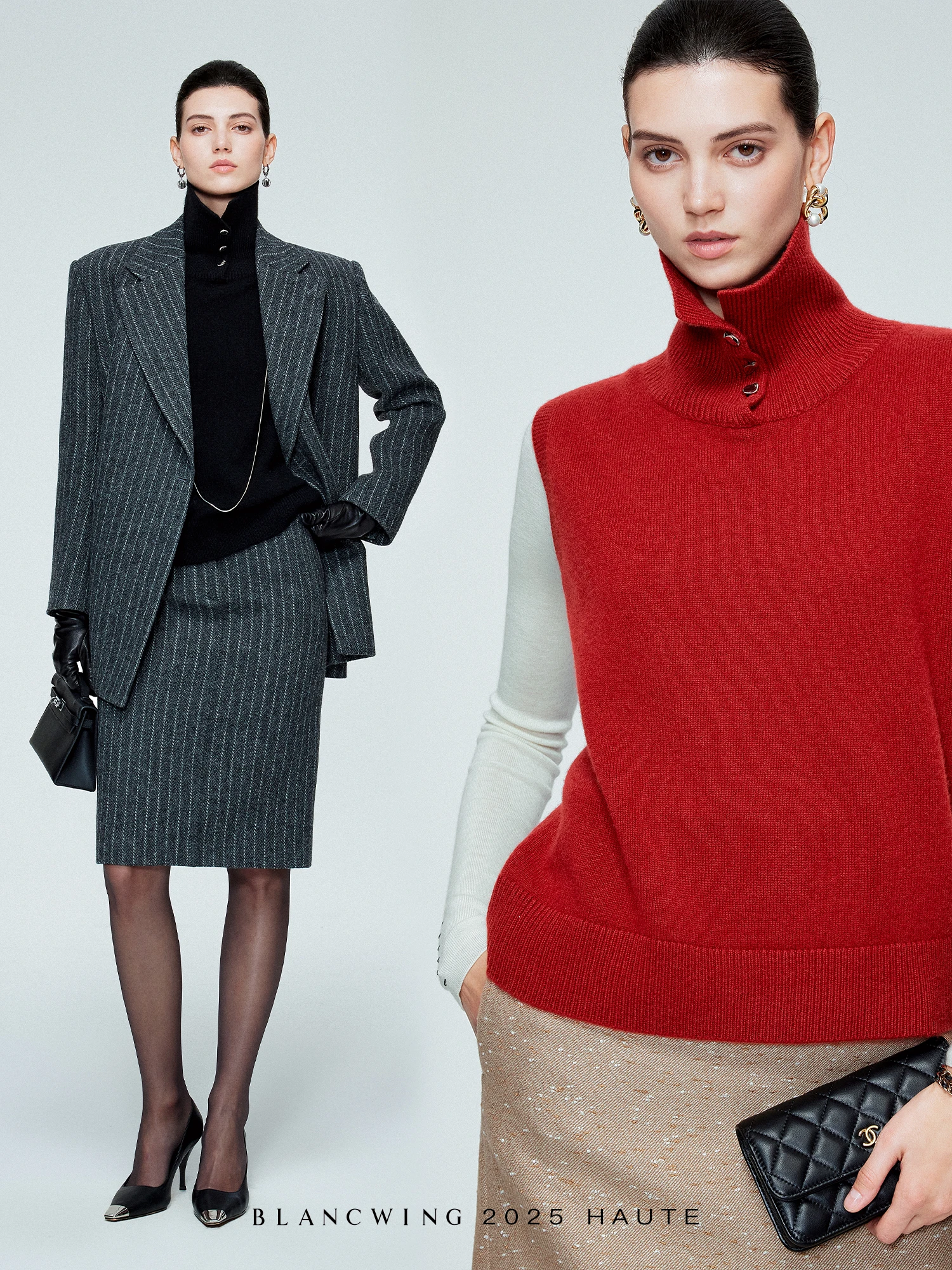 

Blancwings Pure Camere Knitted Sweater High Collar Svel Inner Wear for Women Autumn Winter Layering oulder Baring