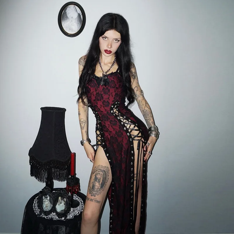 

SKMY 2026 Women's Summer Clothes New Round Neck Long Sleeve Bodycon Dress Party Mesh Printed Casual Long Dresses Fashion