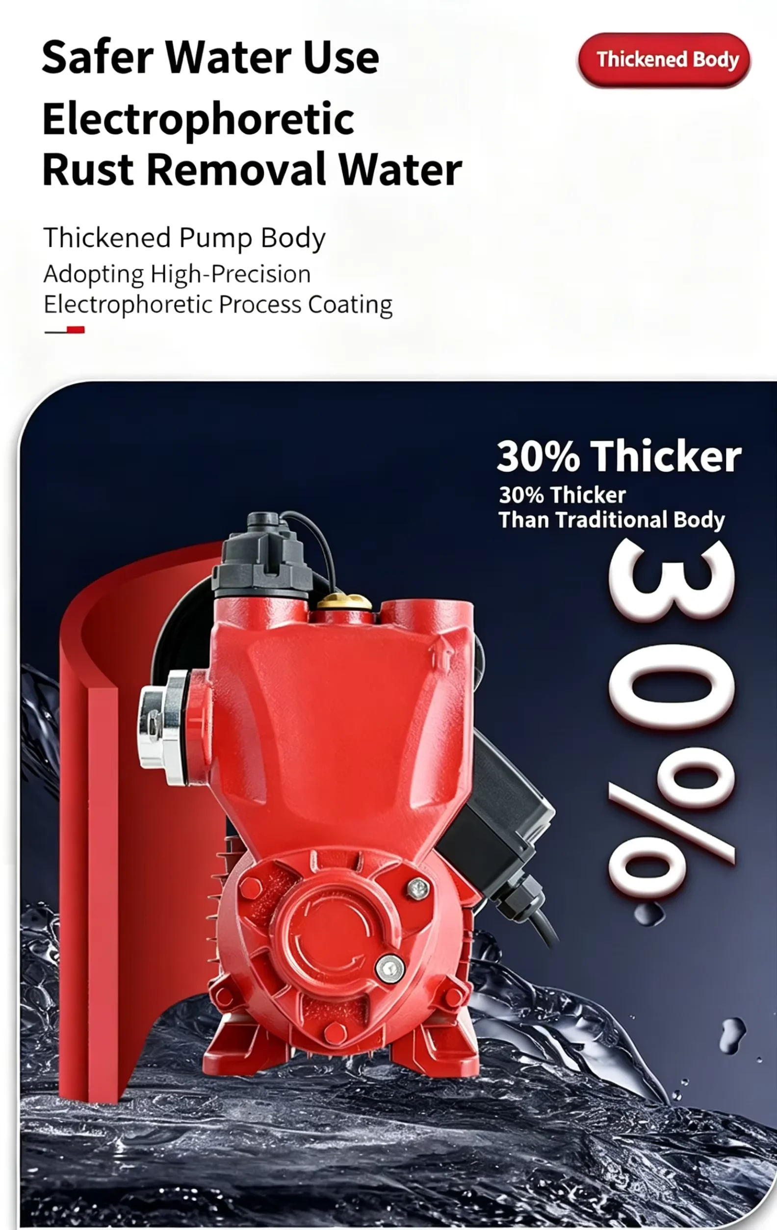 1.5-inch pipe WZB automatic booster pump, 220V, over 1KW intelligent self-priming hot and cold water pump, for household use.