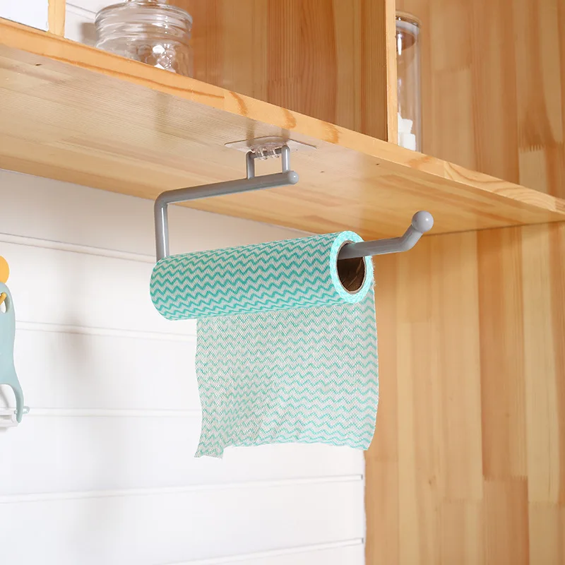 

Kitchen Paper Towel rack Hanging Toilet Roll Paper Holder Lazy Person Towel Shelf Household Cabinet Door Hook Organizer