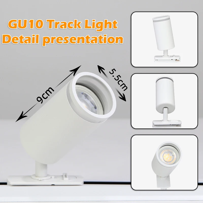 Imagem -03 - Indoor Track Lamps Rail Lighting para Cozinha Spot Led Spotlights Loja de Roupas Home Conjunto Completo Track Lights Gu10