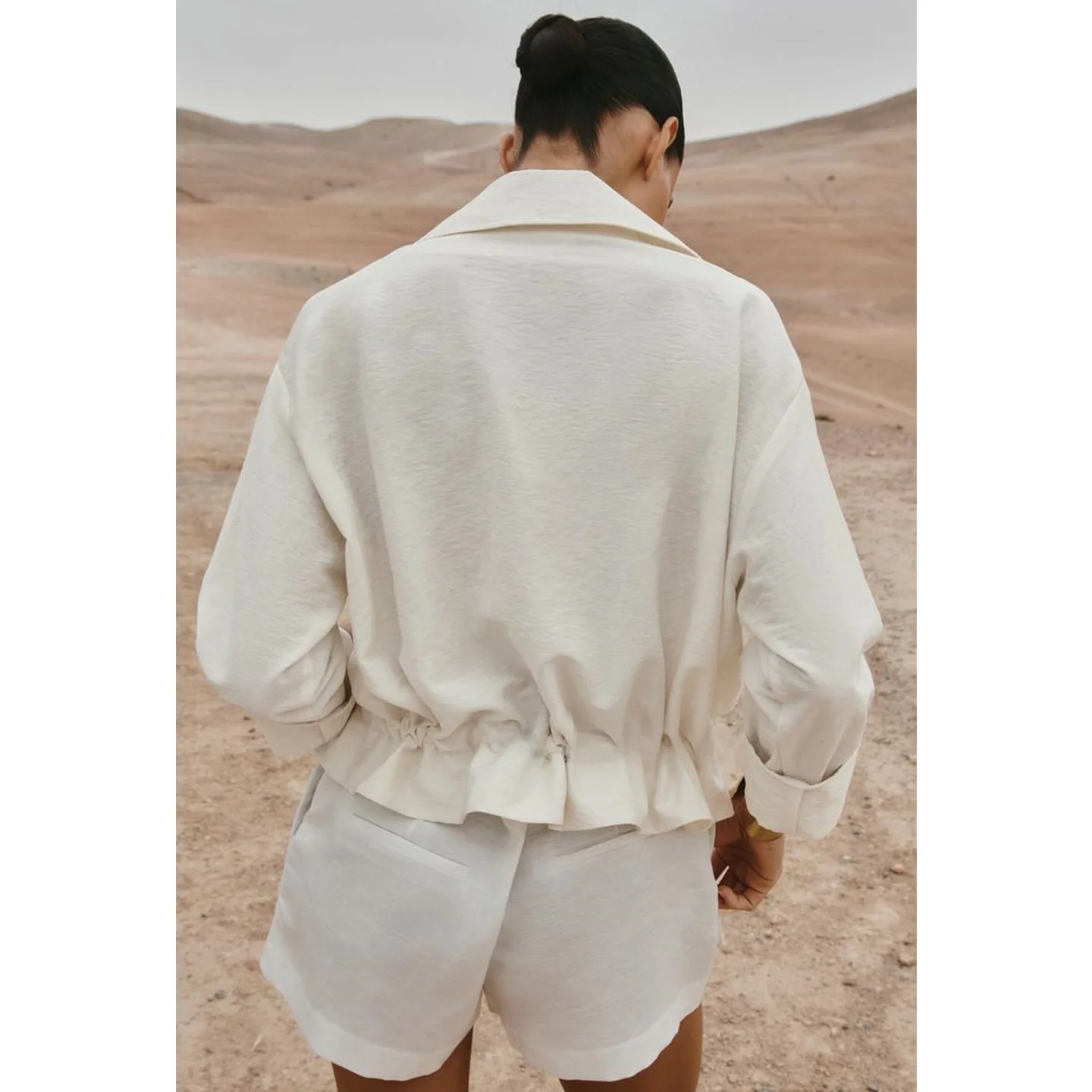 

Summer New Women's Simple Sle irt Svel Hunt Suit Collar ort irt Commute Sle Loose Fit Long Sve Polyester F...