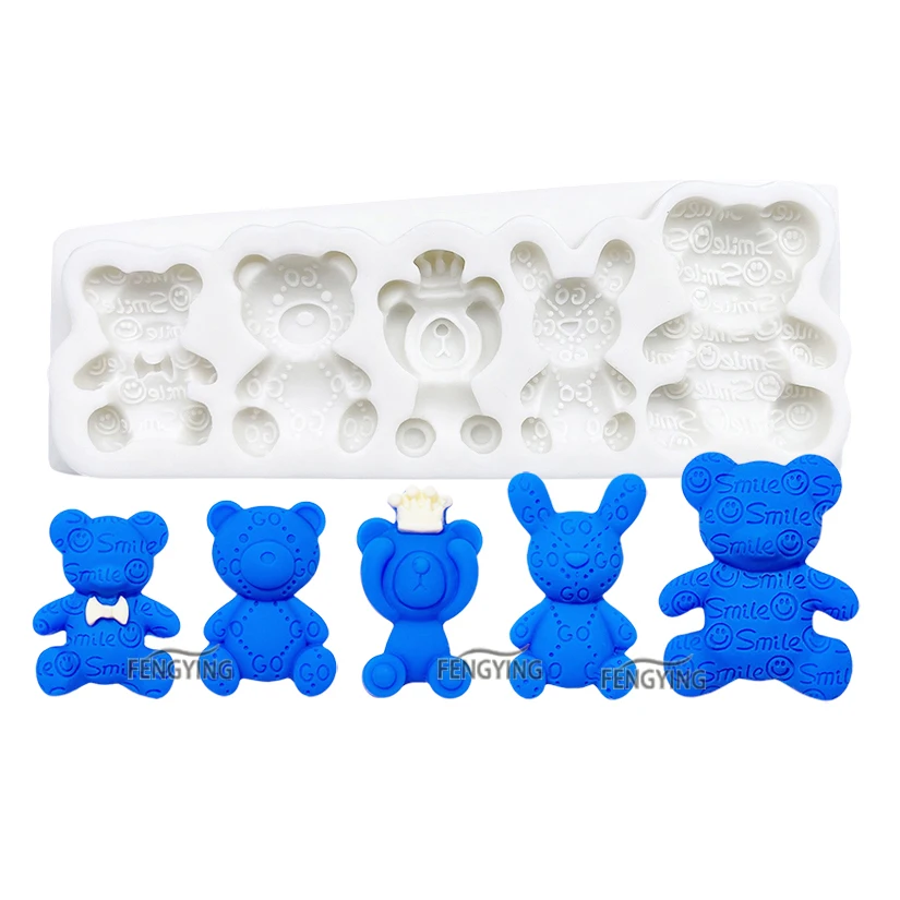 Smiley Face Bear Silicone Baking Mold Sugarcraft Chocolate Cupcake Baking Mould Fondant Cake Decorating Tools