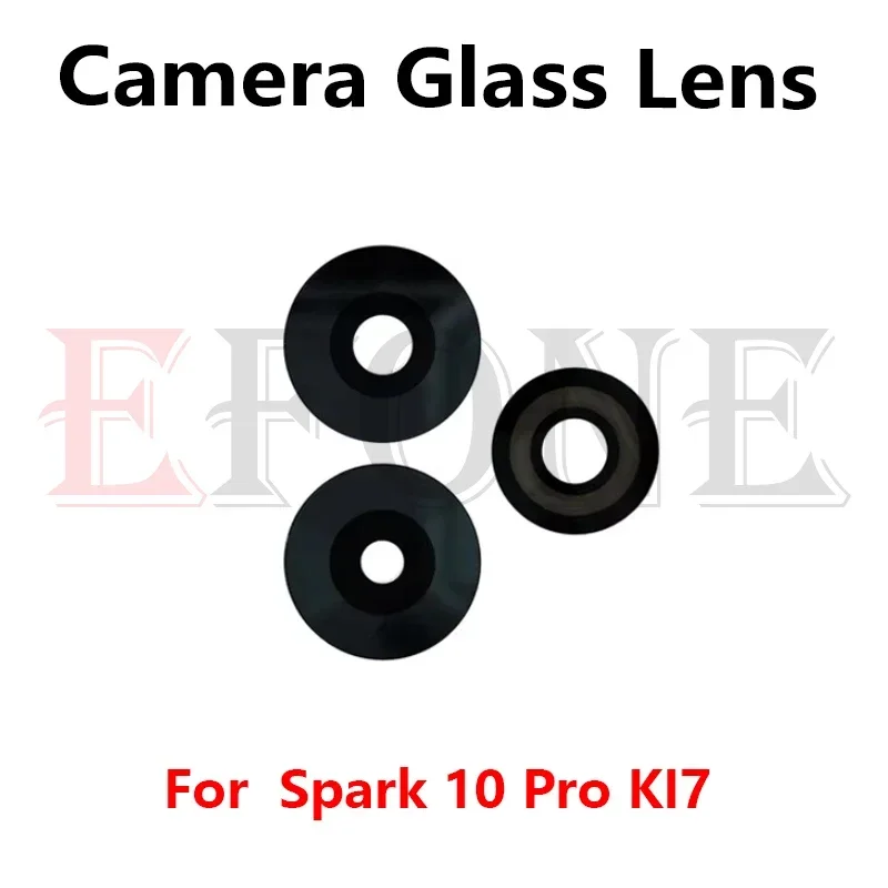 Para tecno faísca 20 10 9 8p 8c 7 pro plus 10c 9t 7t kj5 ki5q kh7 ki5k kg7 vidro da câmera traseira traseira com adesivo