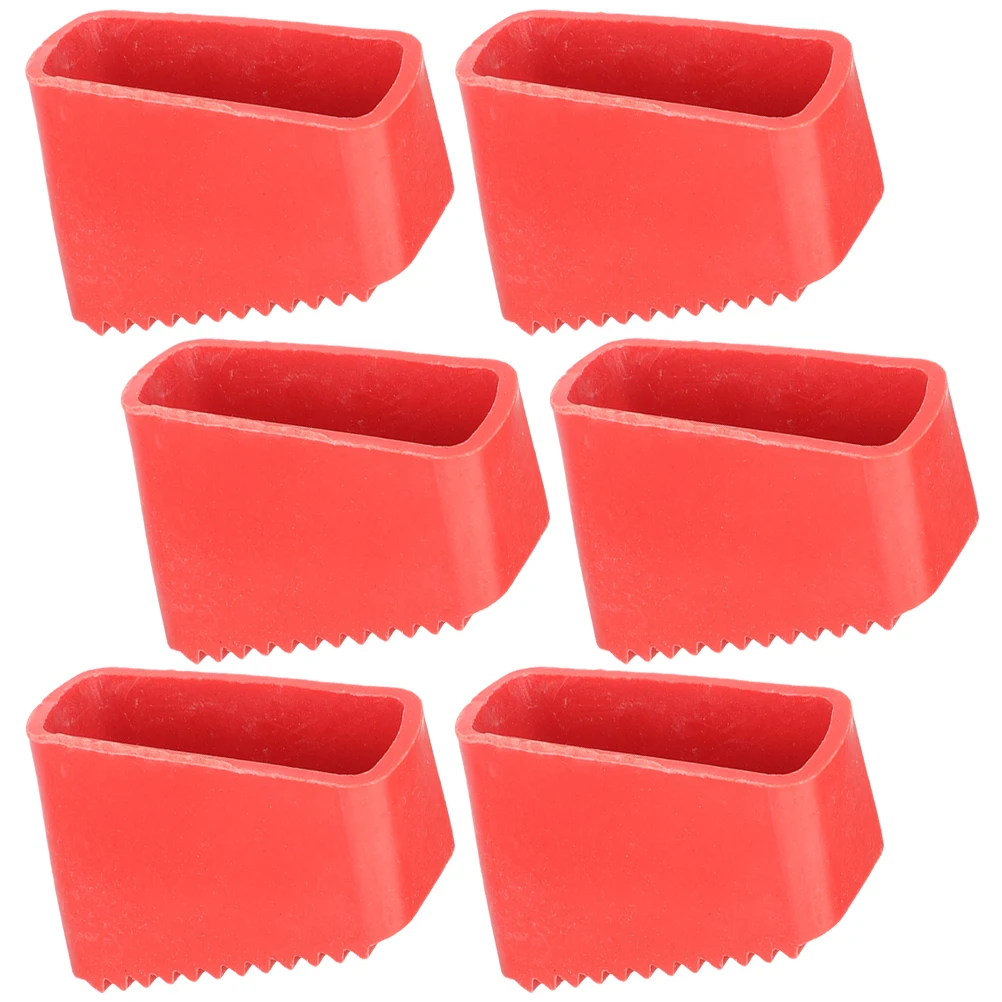 

6pcs Ladder Pads Covers Non Slip Rubber Red 2x5 Thickened Extension Ladder Feet Caps Durable Construction Facility Parts