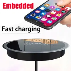 Quick Wireless Desktop Embedded Charger For iPhone 17 16 15 14 13 12 Samsung Huawei Xiaomi Oppo Phone Fast Inductive Charging