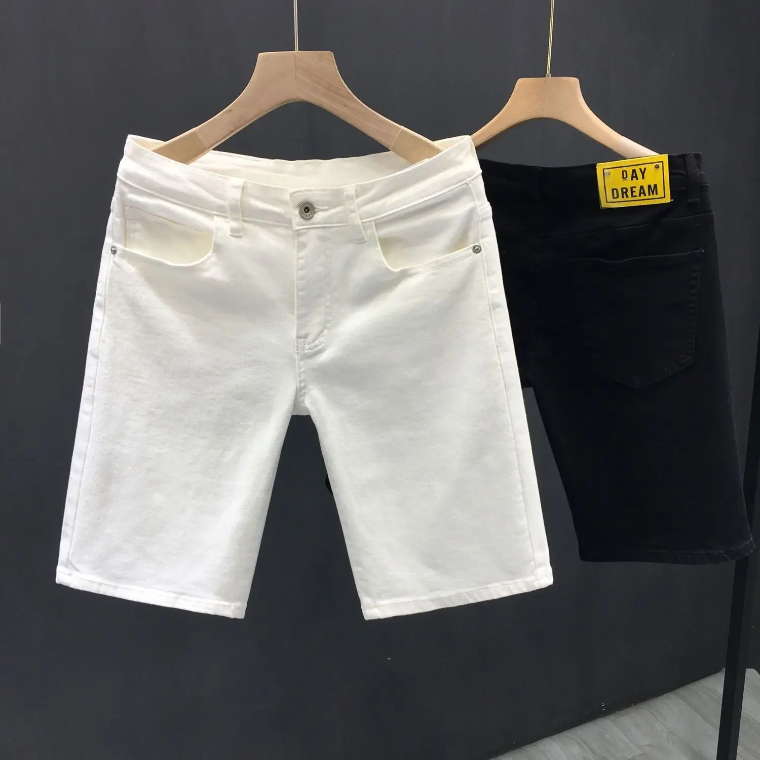Summer 2025 Designer Clothes White Five-point Pants Men's New High-end Casual Versatile Denim Shorts Slim Pants Boyfriend Jeans