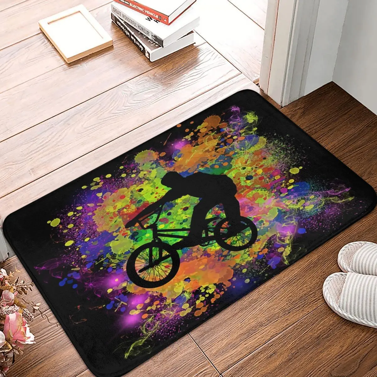 

Extreme Sports Bmx Bike Coloured 40x60cm Carpet Polyester Floor Mats Trendy Doorway Home Decor